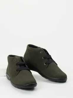 Semler – Komfort-Bootie aus Veloursleder olivgrün