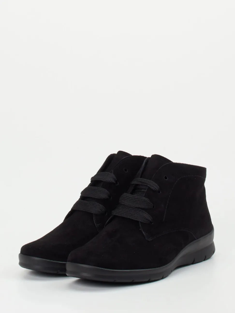 Semler – Komfort-Boots aus Veloursleder schwarz