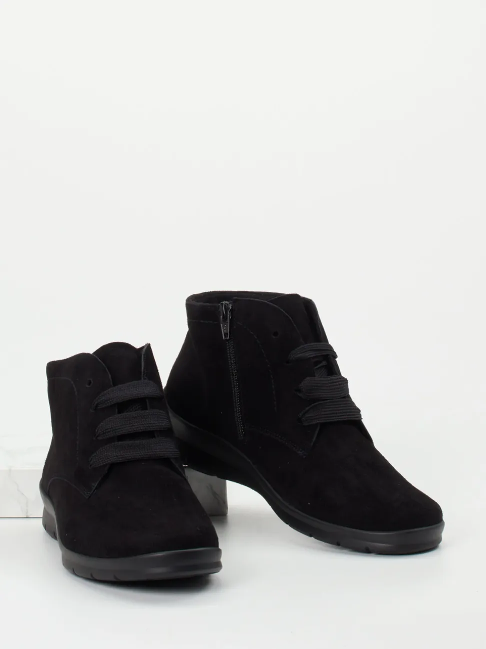 Semler – Komfort-Boots aus Veloursleder schwarz