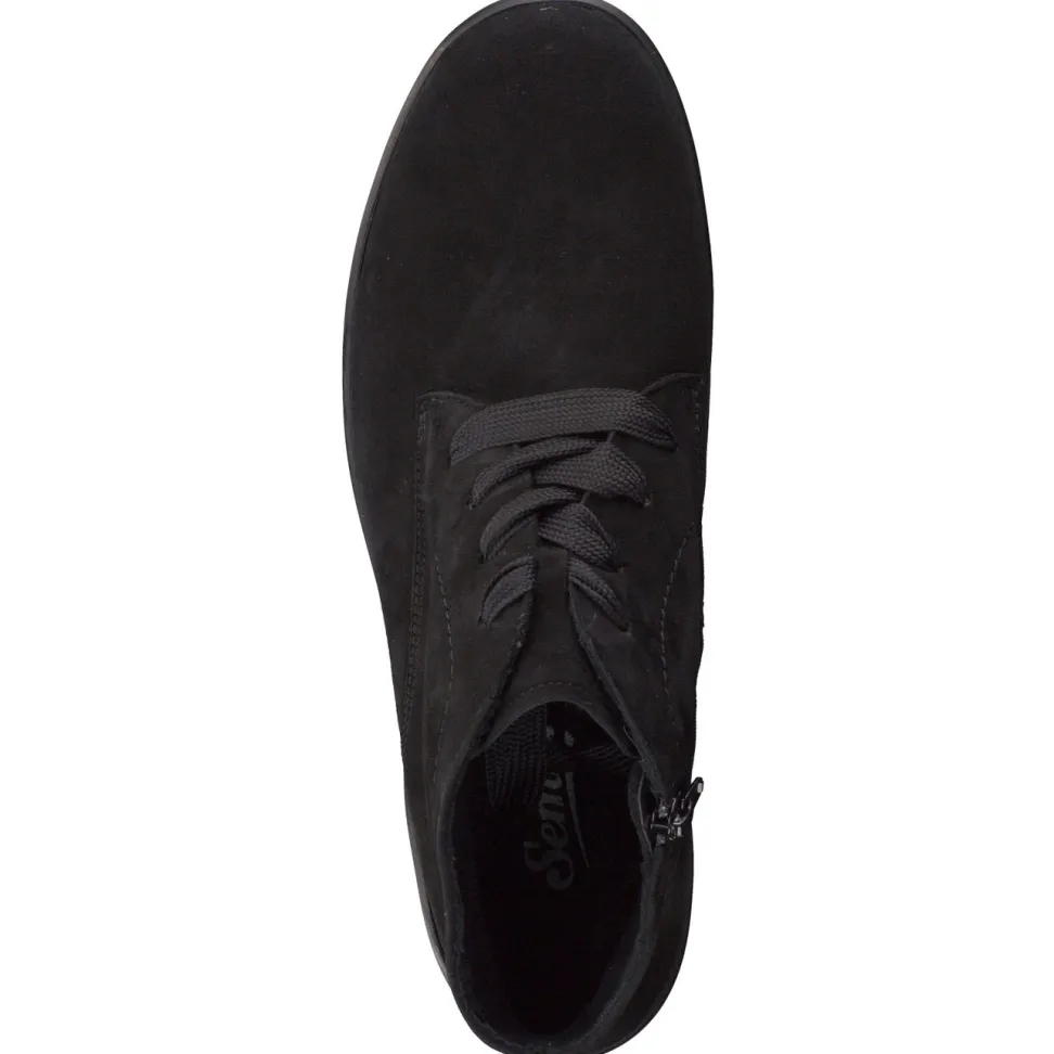 Semler – Komfort-Boots aus Veloursleder schwarz