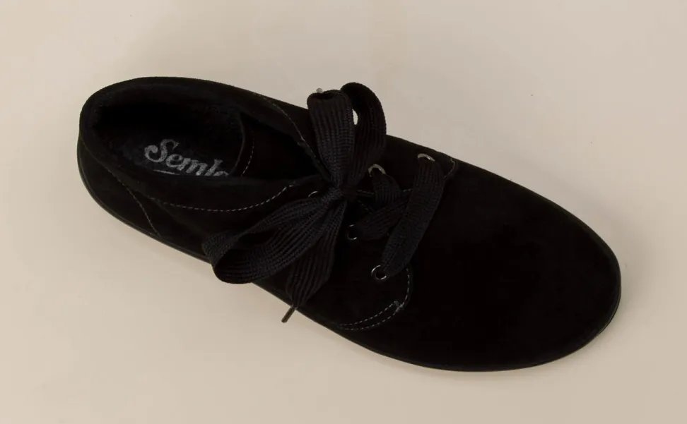Semler – Komfort-Knöchelschuh aus Veloursleder schwarz