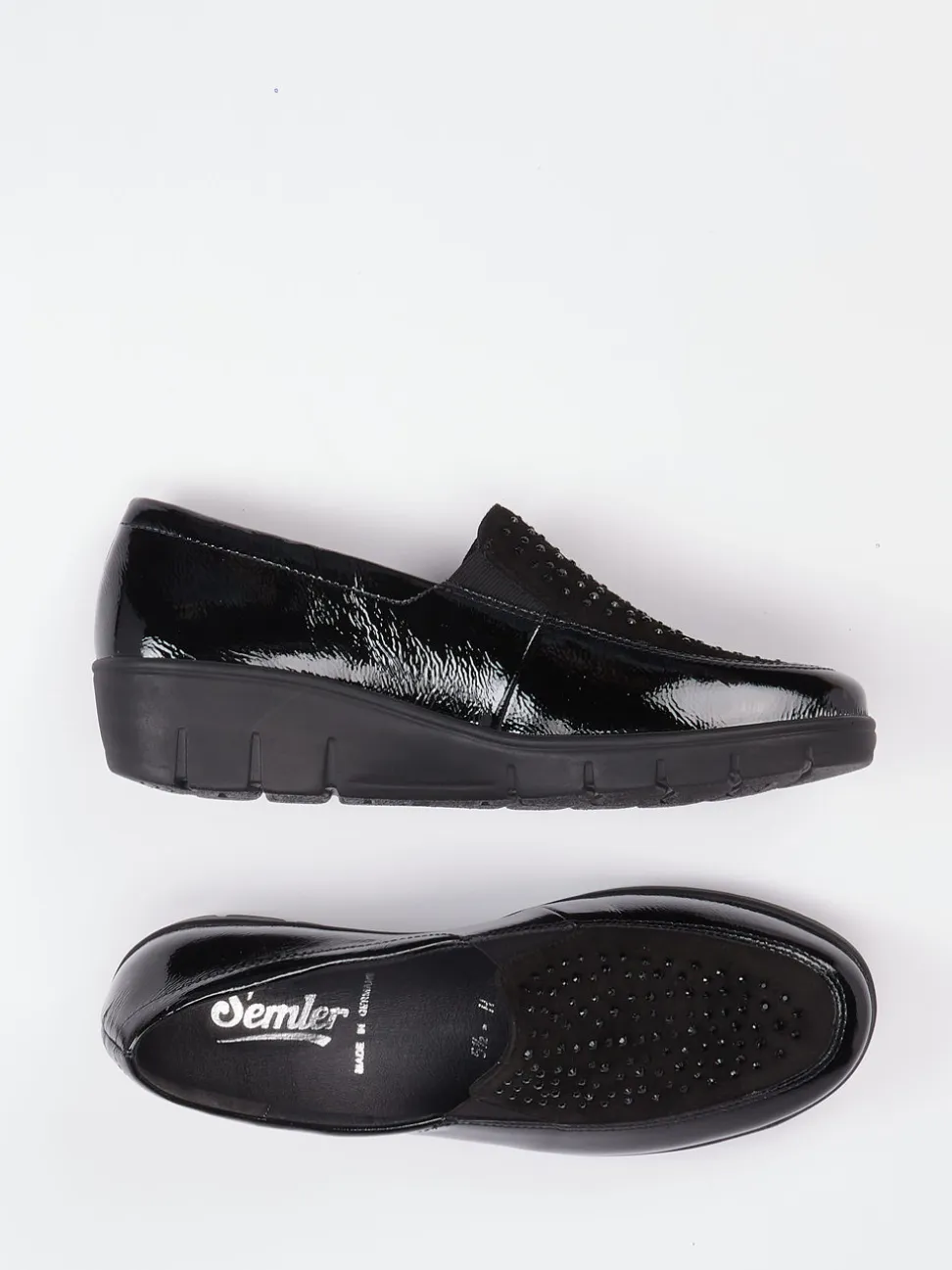 Semler – Komfort-Loafer aus Lackleder schwarz