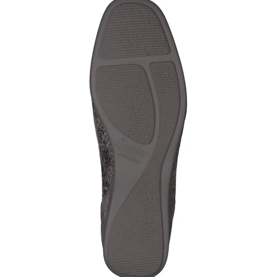 Semler – Komfort-Loafer aus Metallicleder silbergrau