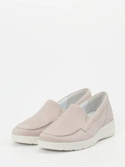 Semler – Komfort-Loafer aus Nubukleder Rosé-Beige