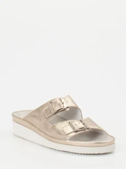 Semler – Komfort-Pantolette aus Metallicleder gold