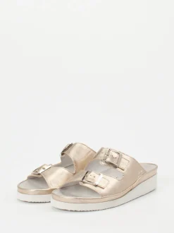 Semler – Komfort-Pantolette aus Metallicleder gold