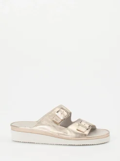 Semler – Komfort-Pantolette aus Metallicleder gold