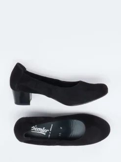Semler – Komfort-Pumps aus Veloursleder schwarz