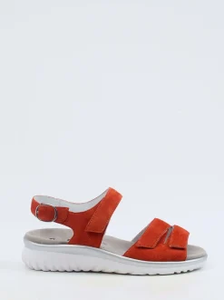 Semler – Komfortsandale aus Veloursleder orange