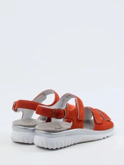 Semler – Komfortsandale aus Veloursleder orange