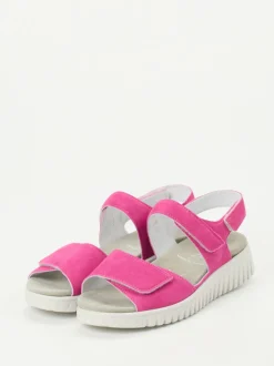 Semler – Komfortsandale aus Veloursleder pink