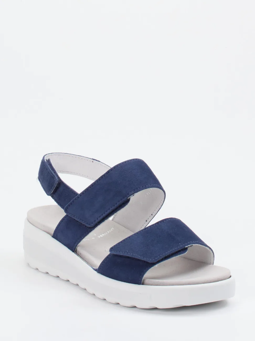 Semler – Komfortsandale aus Veloursleder marineblau