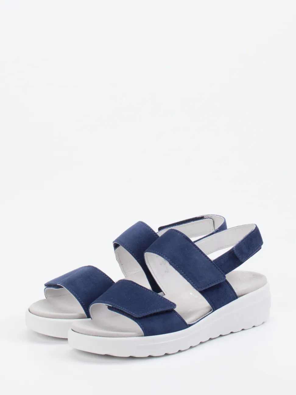 Semler – Komfortsandale aus Veloursleder marineblau