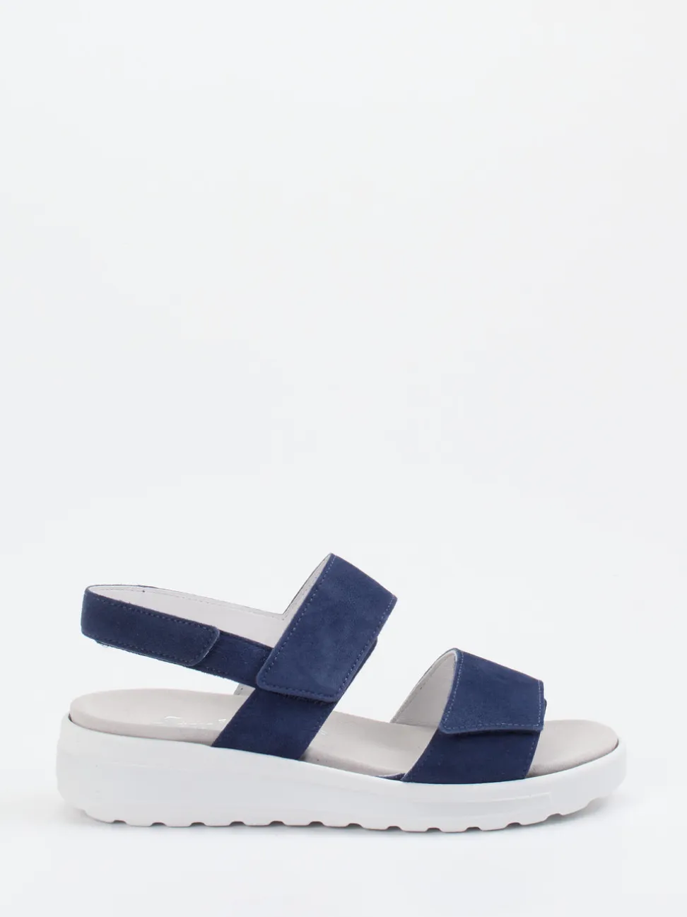 Semler – Komfortsandale aus Veloursleder marineblau