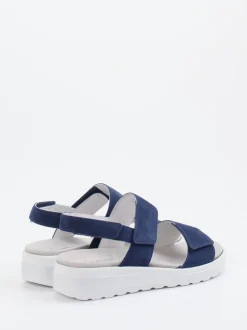 Semler – Komfortsandale aus Veloursleder marineblau