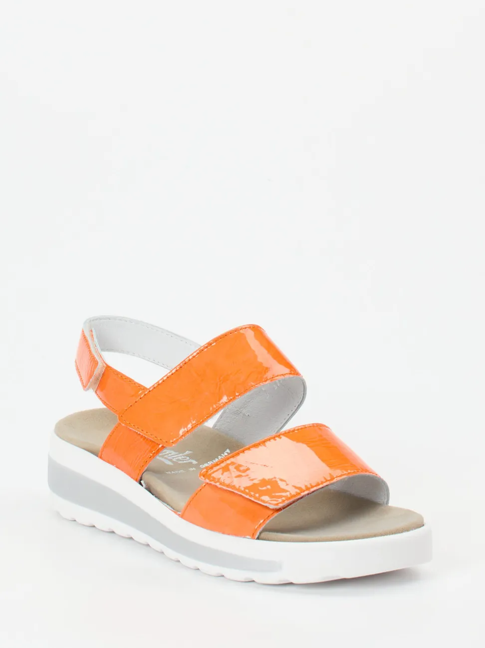 Semler – Komfortsandale aus Lackleder Orange