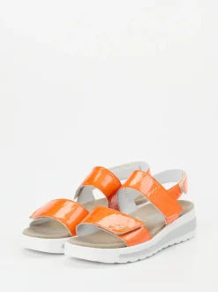 Semler – Komfortsandale aus Lackleder Orange