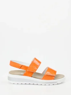 Semler – Komfortsandale aus Lackleder Orange