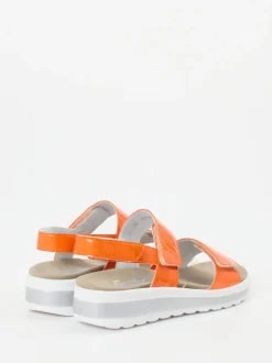 Semler – Komfortsandale aus Lackleder Orange