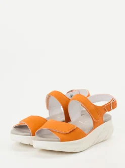 Semler – Komfortsandale aus Veloursleder orange