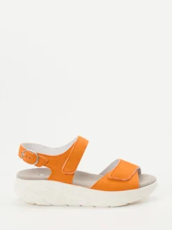 Semler – Komfortsandale aus Veloursleder orange