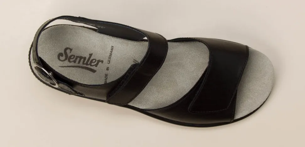 Semler – Komfortsandale aus Kalbleder schwarz