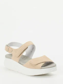 Semler – Komfortsandale aus Veloursleder beige
