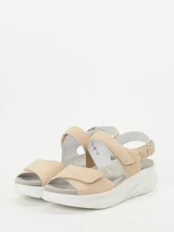 Semler – Komfortsandale aus Veloursleder beige