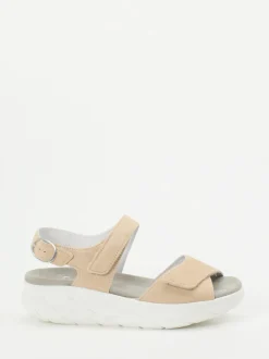 Semler – Komfortsandale aus Veloursleder beige