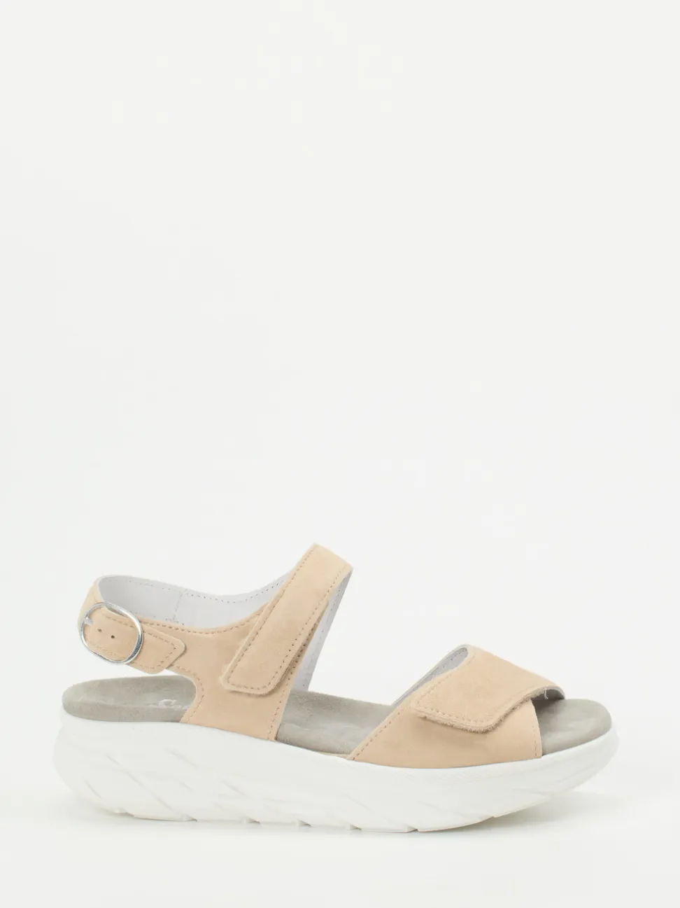 Semler – Komfortsandale aus Veloursleder beige