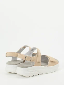Semler – Komfortsandale aus Veloursleder beige