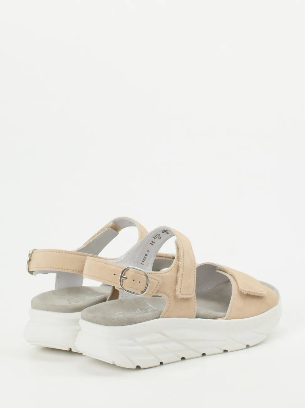 Semler – Komfortsandale aus Veloursleder beige