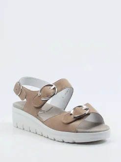 Semler – Komfort-Sandale aus Veloursleder Beige