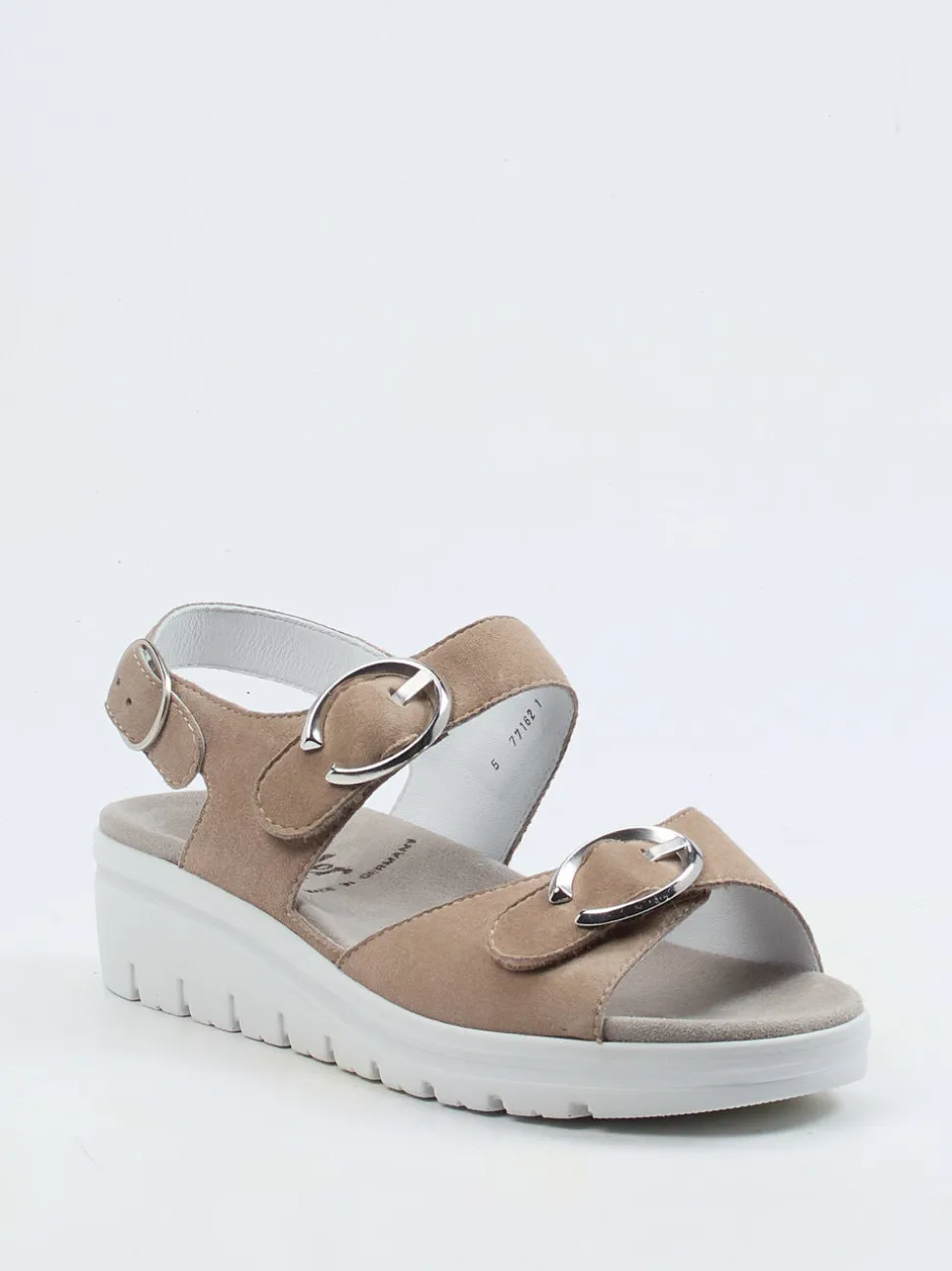 Semler – Komfort-Sandale aus Veloursleder Beige