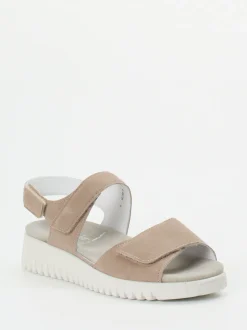 Semler – Komfortsandale aus Veloursleder beige