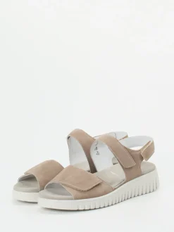 Semler – Komfortsandale aus Veloursleder beige
