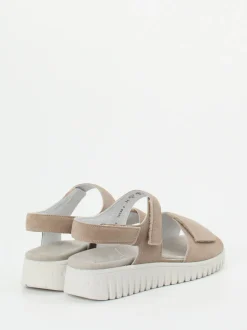Semler – Komfortsandale aus Veloursleder beige