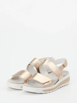 Semler – Komfortsandale aus Metallicleder Gold