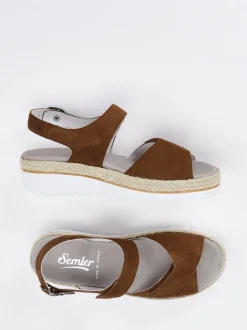 Semler – Komfort-Sandale aus Veloursleder braun