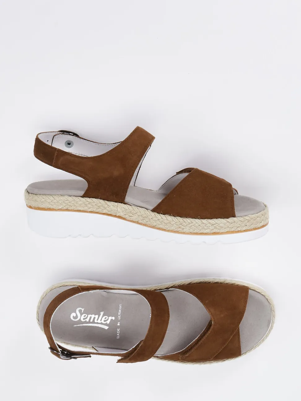 Semler – Komfort-Sandale aus Veloursleder braun