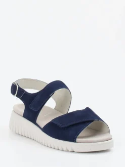 Semler – Komfortsandalen aus Veloursleder marineblau