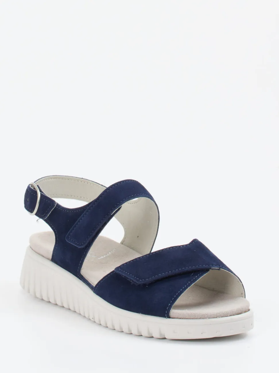 Semler – Komfortsandalen aus Veloursleder marineblau