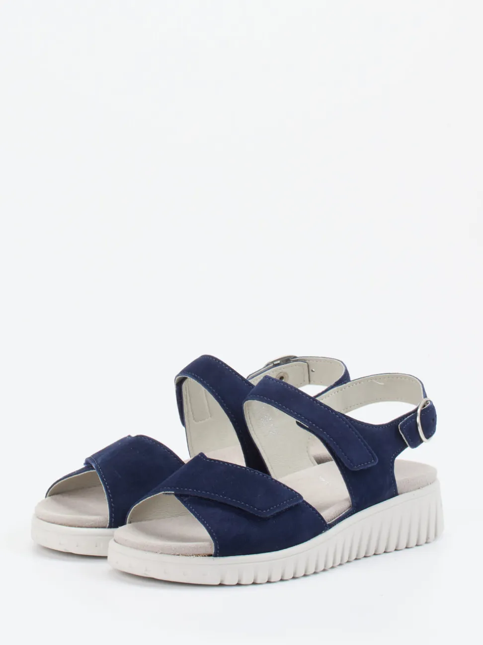 Semler – Komfortsandalen aus Veloursleder marineblau