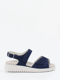 Semler – Komfortsandalen aus Veloursleder marineblau