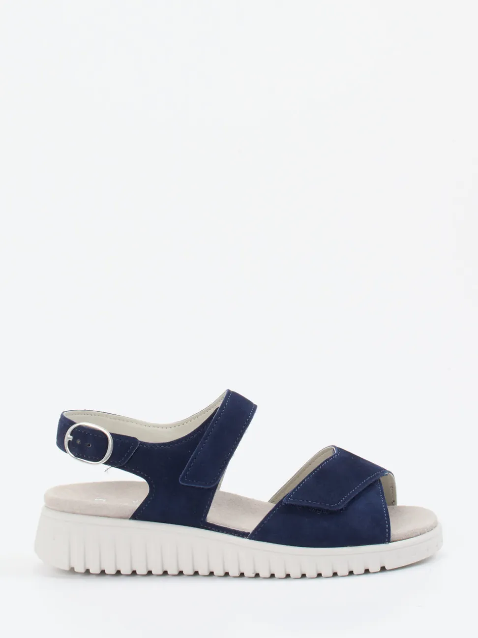 Semler – Komfortsandalen aus Veloursleder marineblau