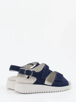 Semler – Komfortsandalen aus Veloursleder marineblau