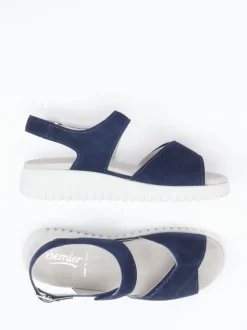 Semler – Komfortsandalen aus Veloursleder marineblau