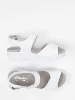 Semler – Komfortsandalen aus Kalbleder Weiß