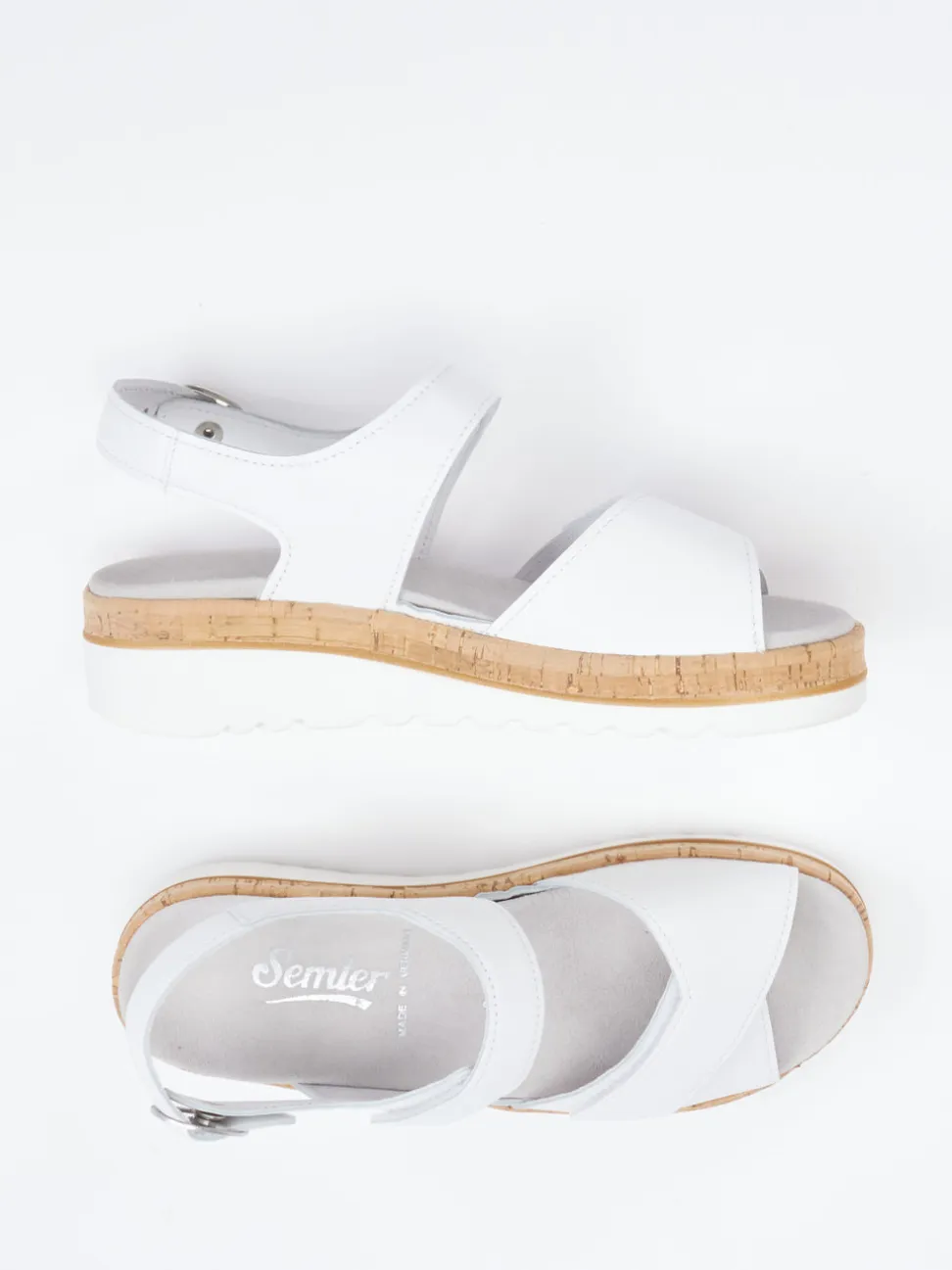 Semler – Komfort-Sandalen aus Kalbleder weiß