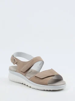 Semler – Komfortsandalen aus Veloursleder beige